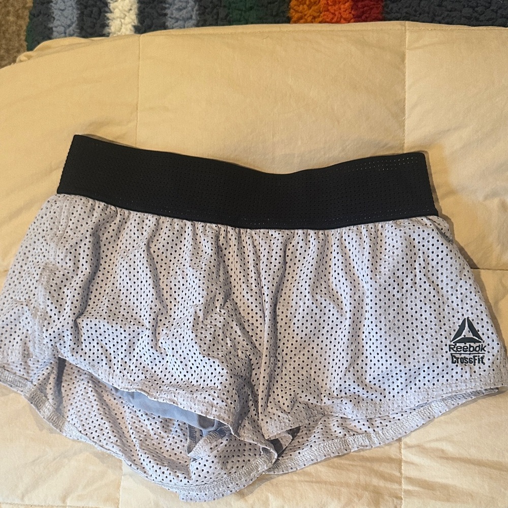 Reebok Women's Black and Light Gray Running Athletic Shorts